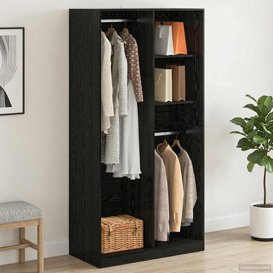 Wardrobe with Shelf Black oak 100 x 50 x 200 cm Engineered Wood