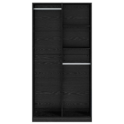 Wardrobe with Shelf Black oak 100 x 50 x 200 cm Engineered Wood