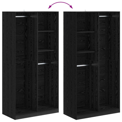 Wardrobe with Shelf Black oak 100 x 50 x 200 cm Engineered Wood