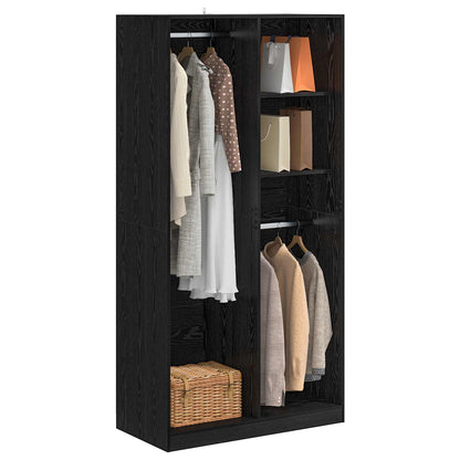 Wardrobe with Shelf Black oak 100 x 50 x 200 cm Engineered Wood