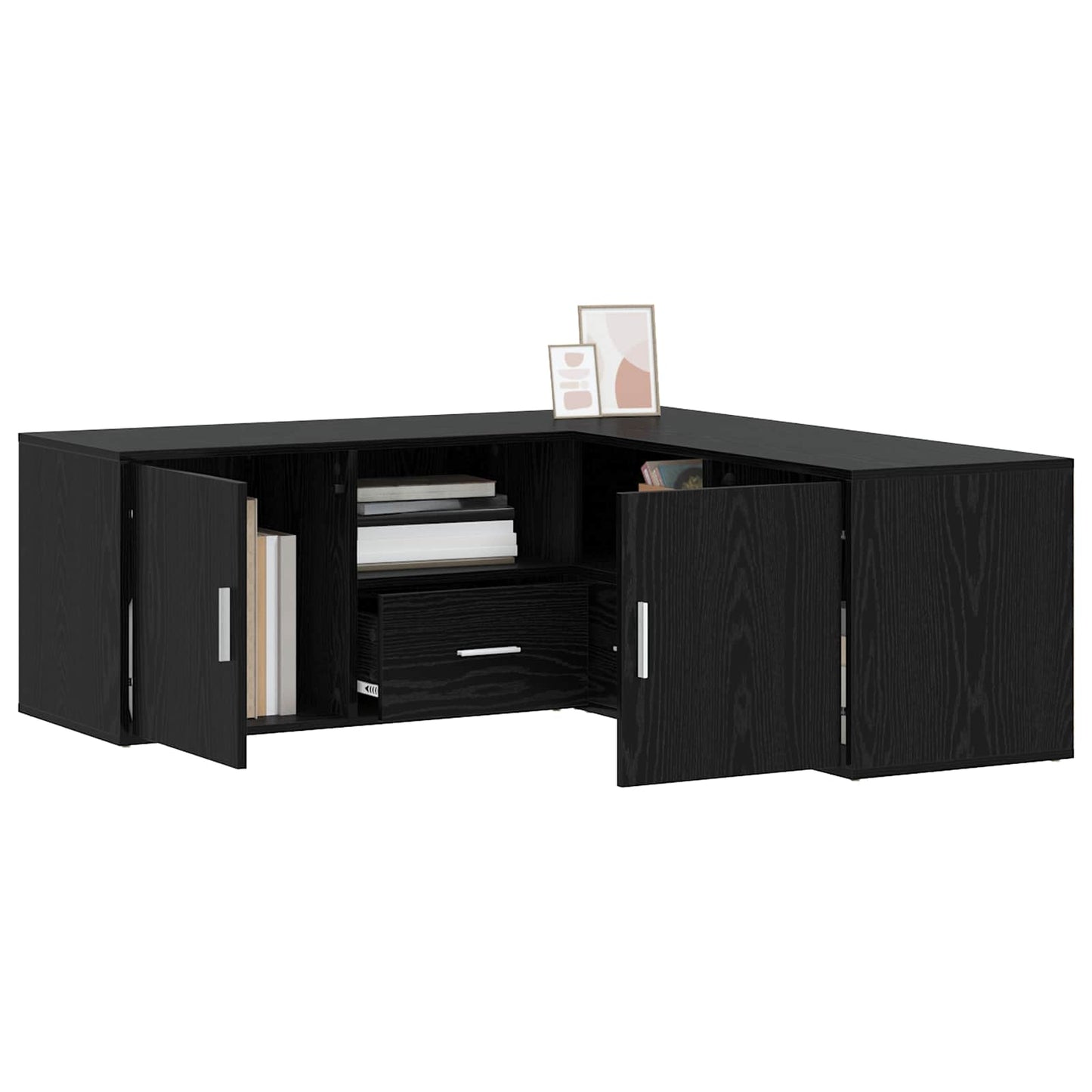 Corner Cabinet Black Oak 200 x 40 x 45 cm Engineered Wood