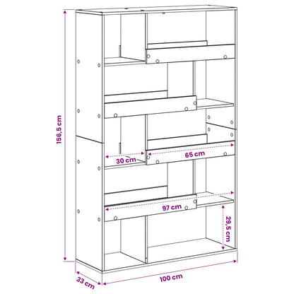 Book Shelf Black oak 100 x 33 x 156.5 cm Engineered Wood