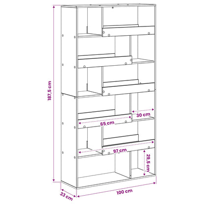 Book Shelf Black oak 100 x 33 x 156.5 cm Engineered Wood
