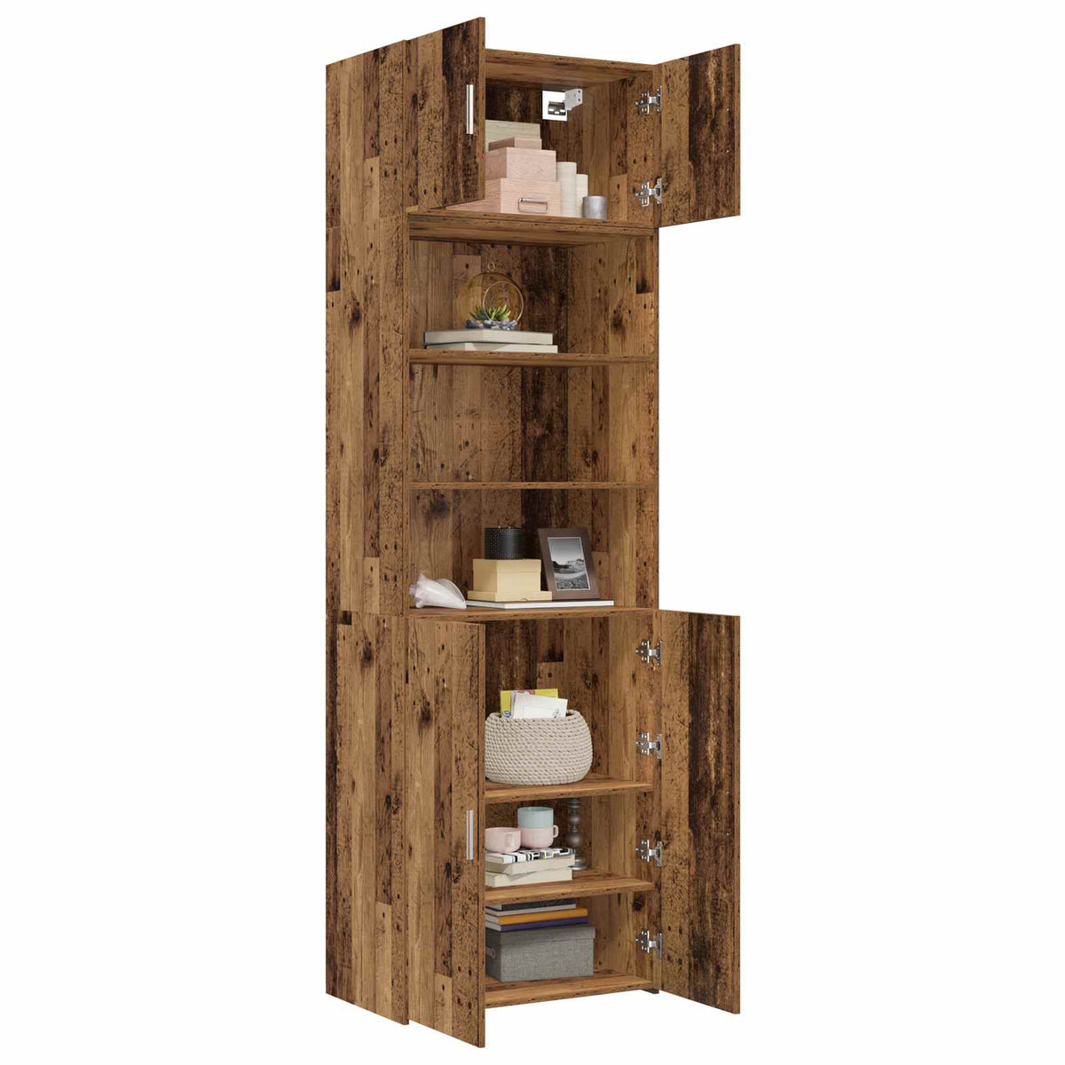 Storage Cabinet with Shelves Old Wood 70 x 42.5 x 225 cm