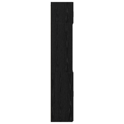 Storage Cabinet with Shelves Black Oak 70 x 42.5 x 225 cm