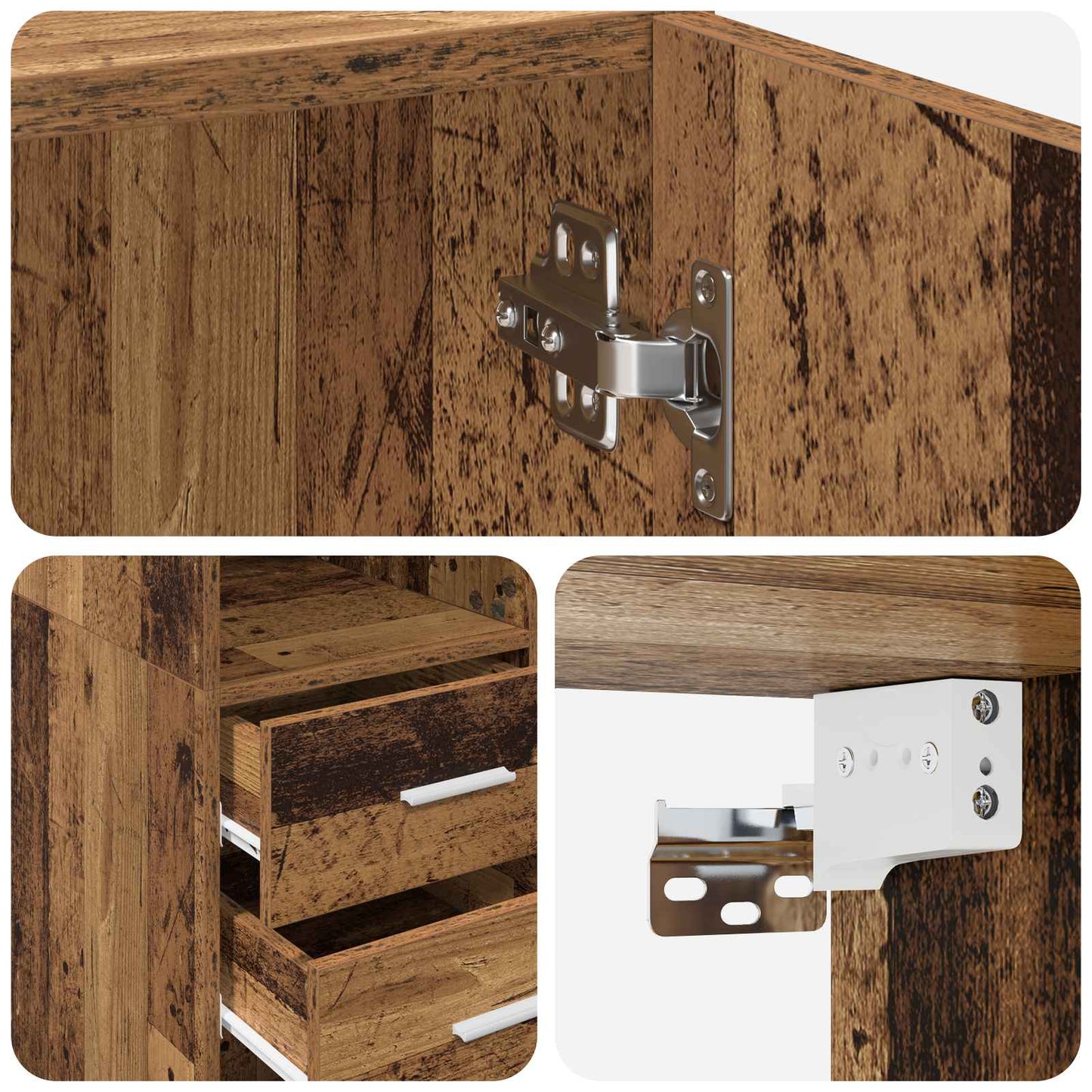 Storage Cabinet with Shelves Old Wood 70 x 42.5 x 225 cm