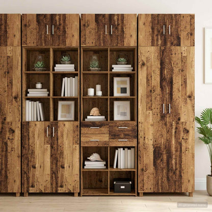 Storage Cabinet with Shelves Old Wood 70 x 42.5 x 225 cm
