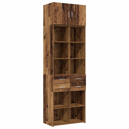 Storage Cabinet with Shelves Old Wood 70 x 42.5 x 225 cm