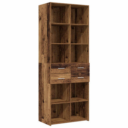 Storage Cabinet with Shelves Old Wood 70 x 42.5 x 225 cm