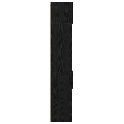 Storage Cabinet with Shelves Black Oak 70 x 42.5 x 225 cm