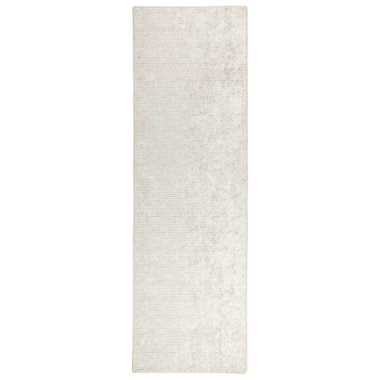 Rug Cream 80 x 400 cm 100% Polyester 3 mm Washable