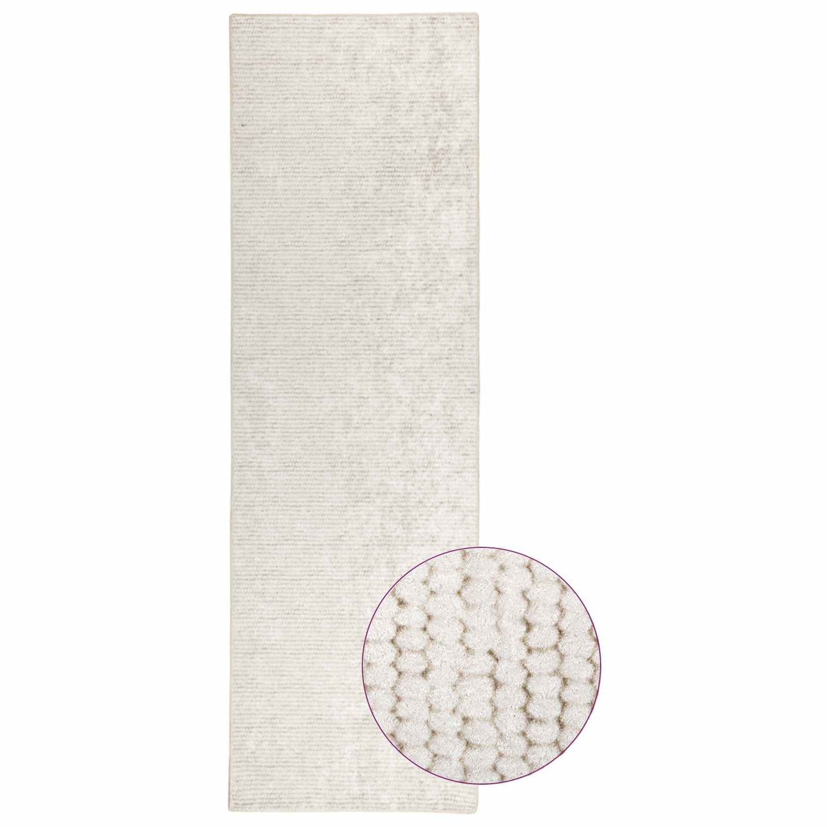 Rug Cream 80 x 400 cm 100% Polyester 3 mm Washable