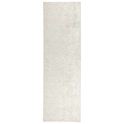 Rug Cream 100 x 250 cm 100% Polyester 3 mm Washable