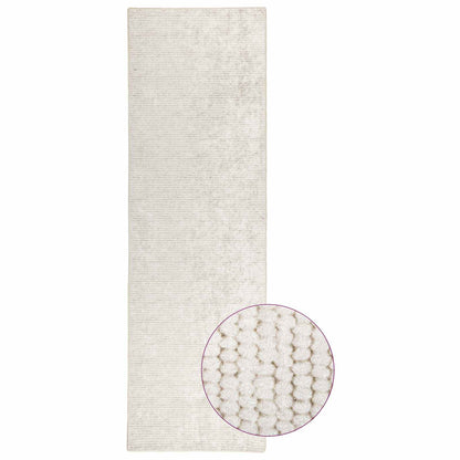 Rug Cream 100 x 400 cm 100% Polyester 3 mm Washable