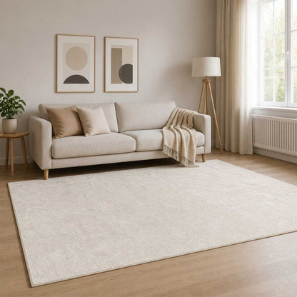 Rug Cream 190 x 300 cm 100% Polyester 3 mm Washable