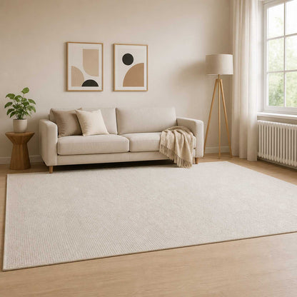 Rug Cream 160 x 230 cm 100% Polyester 3 mm Washable