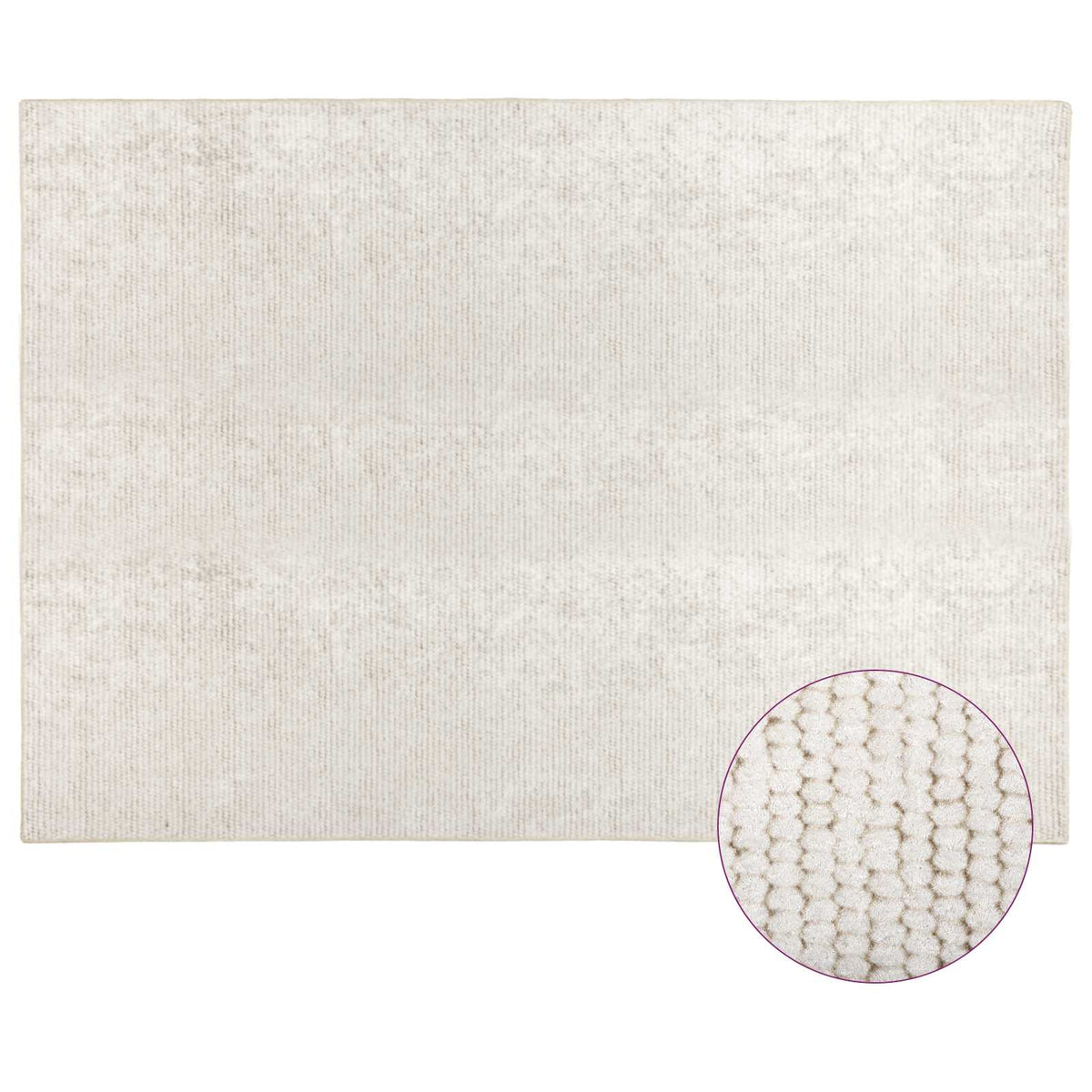 Rug Cream 160 x 230 cm 100% Polyester 3 mm Washable