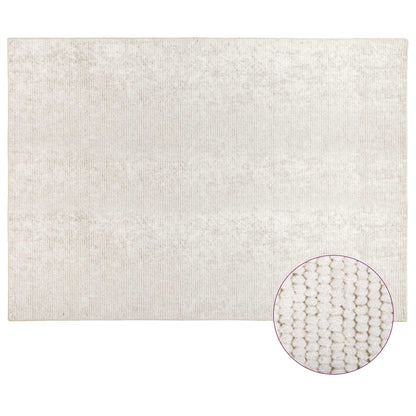 Rug Cream 190 x 300 cm 100% Polyester 3 mm Washable