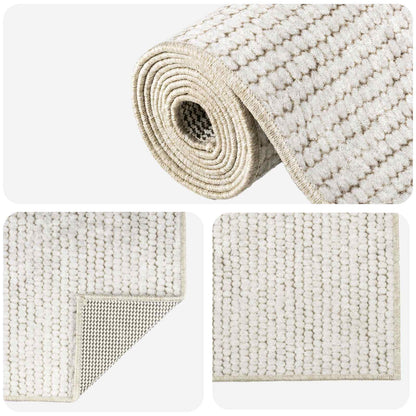 Rug Cream 300 x 400 cm 100% Polyester 3 mm Washable