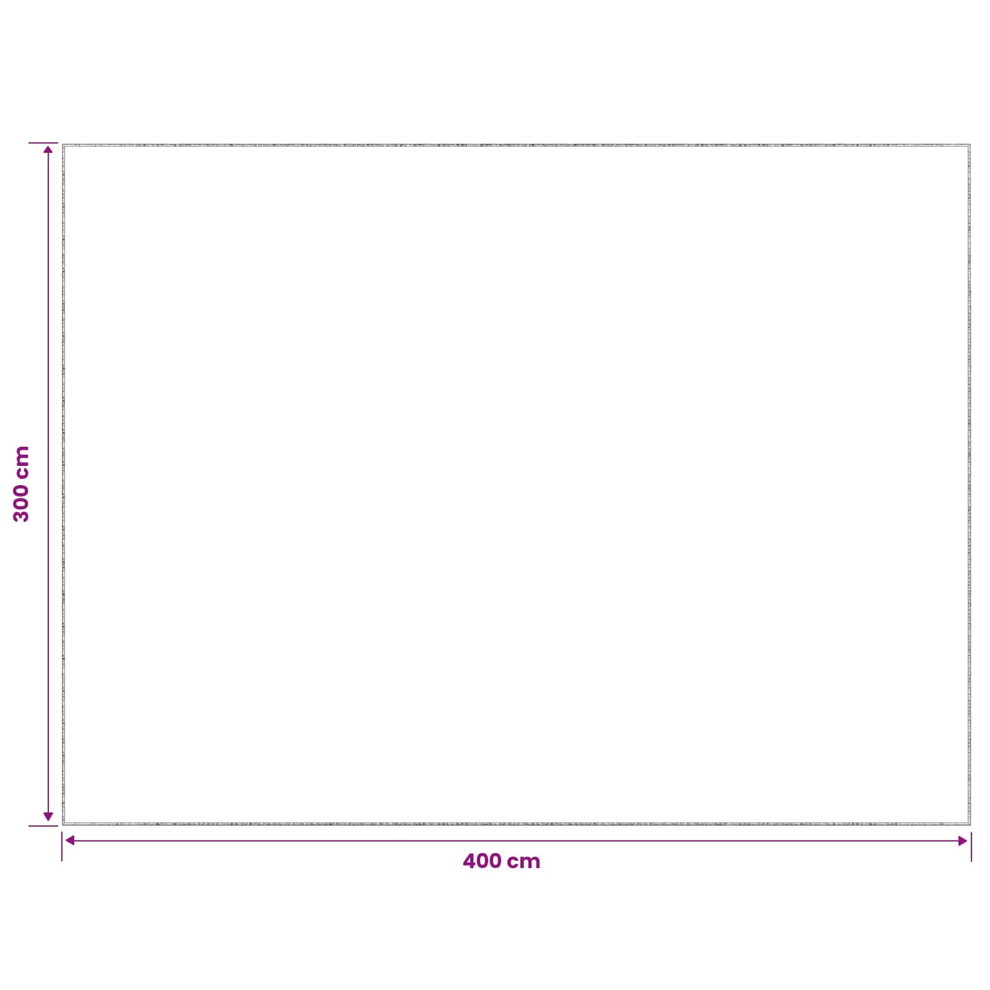 Rug Cream 300 x 400 cm 100% Polyester 3 mm Washable