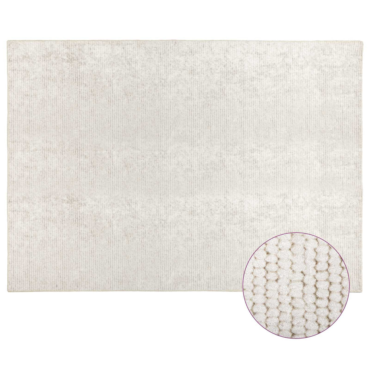 Rug Cream 300 x 400 cm 100% Polyester 3 mm Washable