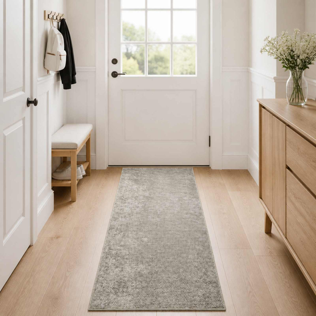 Rug Beige 100 x 400 cm 100% Polyester 3 mm Washable