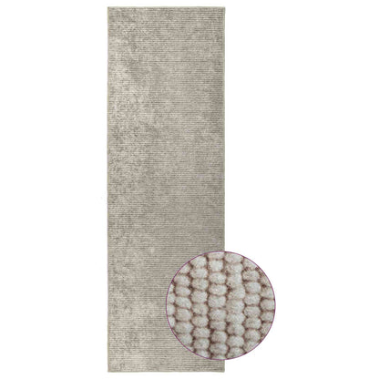 Rug Beige 100 x 400 cm 100% Polyester 3 mm Washable