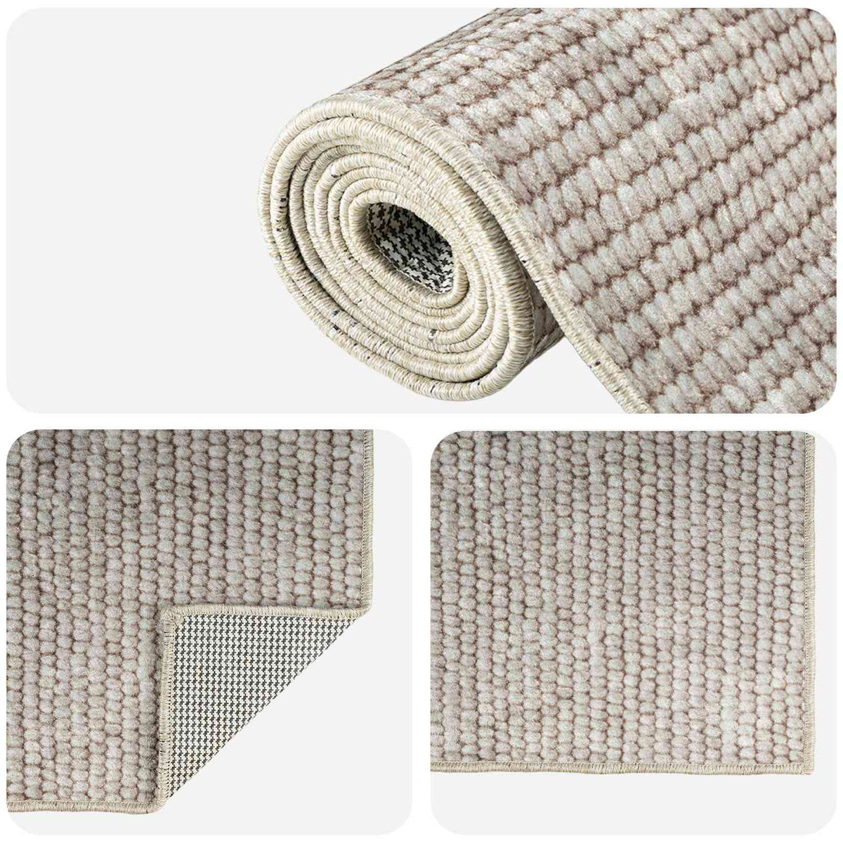 Rug Beige 160 x 230 cm 100% Polyester 3 mm Washable