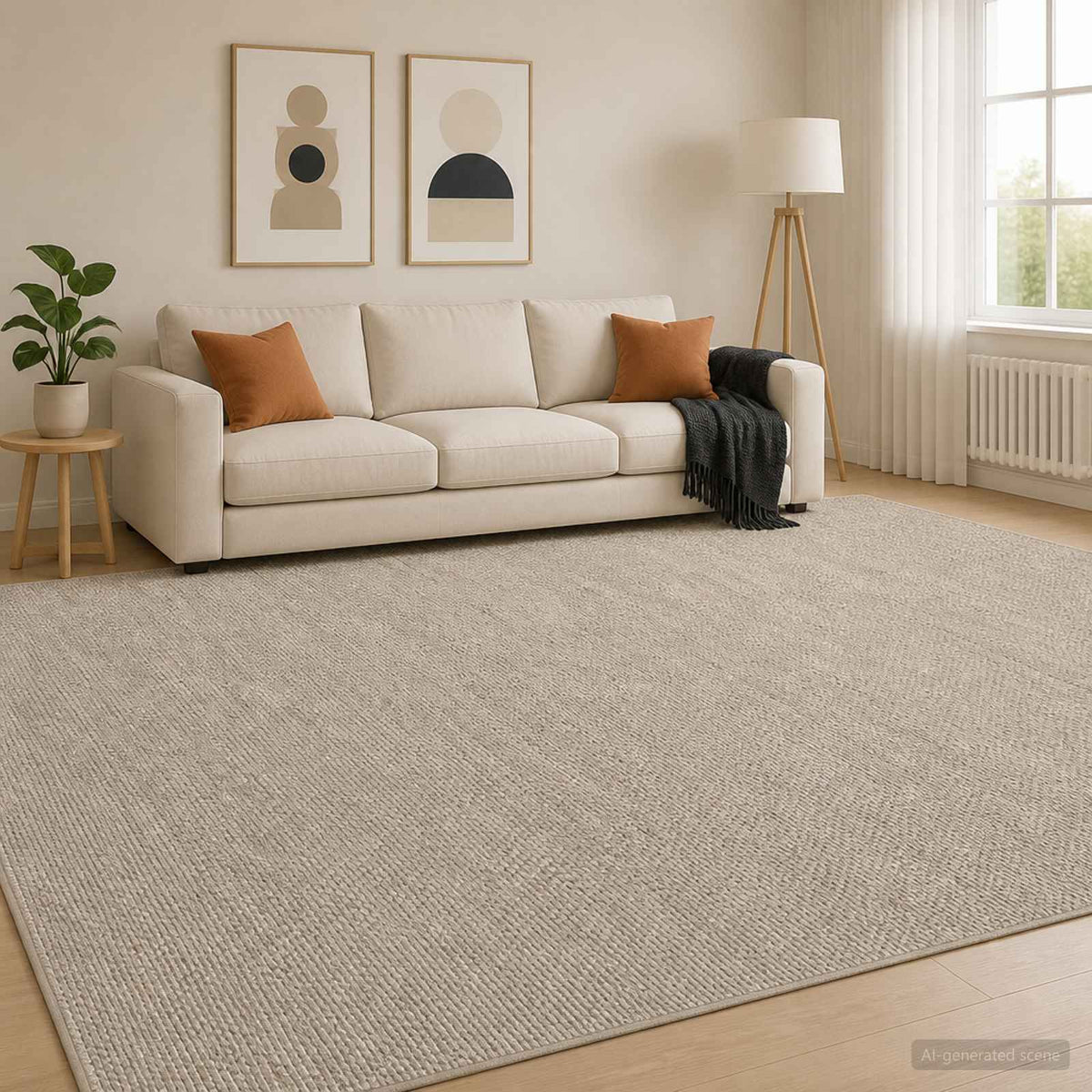 Rug Beige 300 x 400 cm 100% Polyester 3 mm Washable