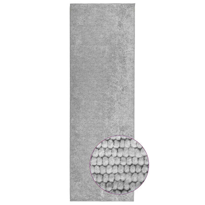 Rug Grey 80 x 400 cm 100% Polyester 3 mm Washable
