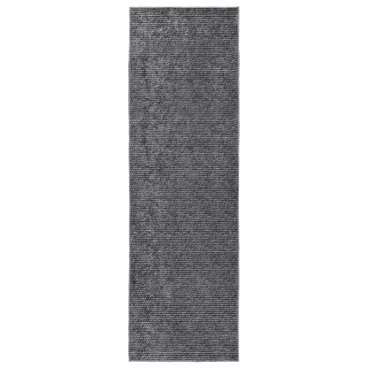 Rug Anthracite 80 x 400 cm 100% Polyester 3 mm Washable