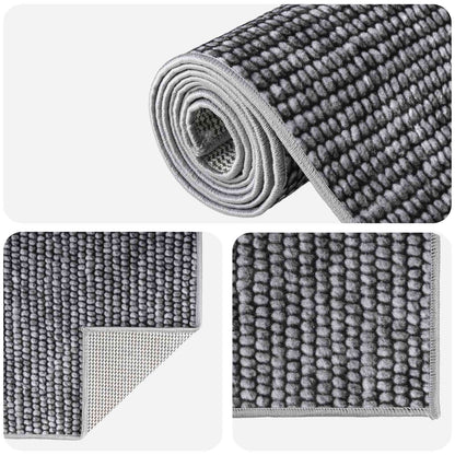 Rug Anthracite 100 x 250 cm 100% Polyester 3 mm Washable
