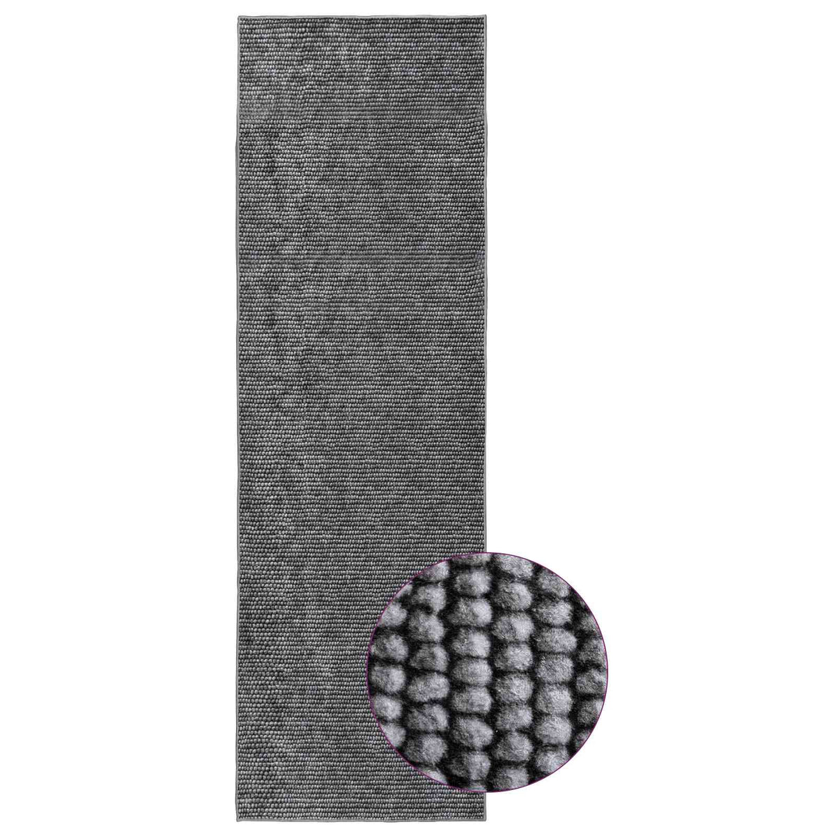 Rug Anthracite 100 x 250 cm 100% Polyester 3 mm Washable