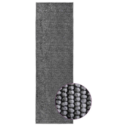 Rug Anthracite 100 x 250 cm 100% Polyester 3 mm Washable