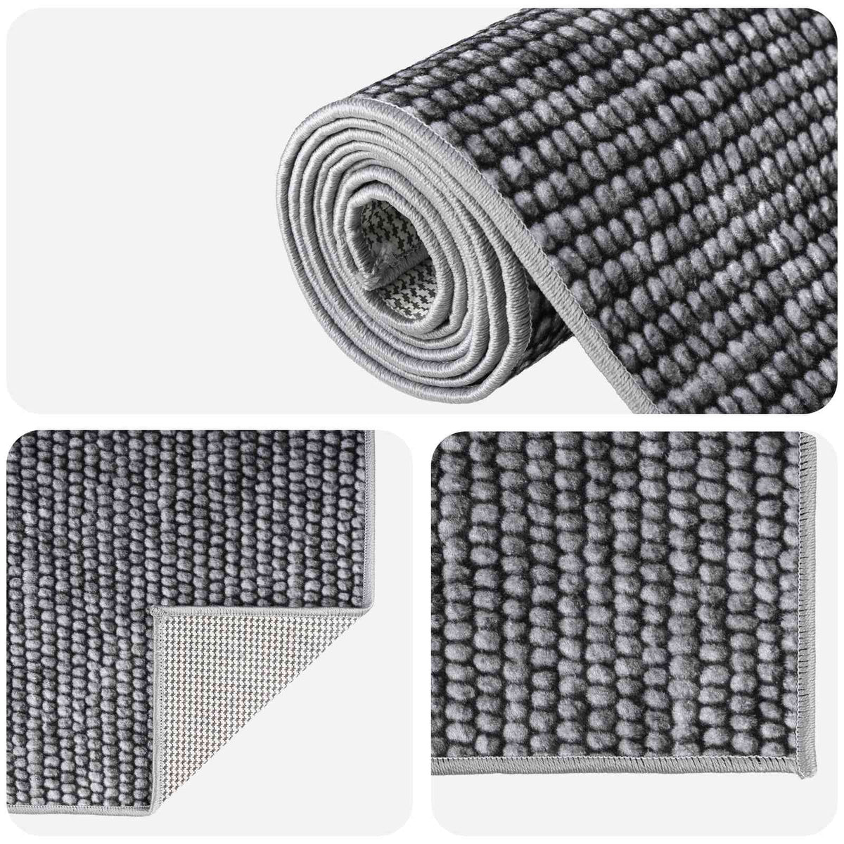 Rug Anthracite 190 x 300 cm 100% Polyester 3 mm Washable