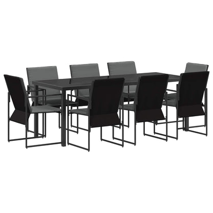 Garden Dining Set 9 pcs Black and Anthracite 200 x 80 x 73 cm