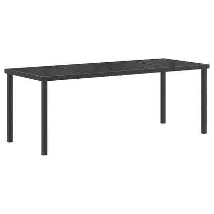 Garden Dining Set 9 pcs Black and Anthracite 200 x 80 x 73 cm