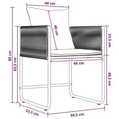 Garden Dining Set 9 pcs Black and Anthracite 200 x 80 x 73 cm
