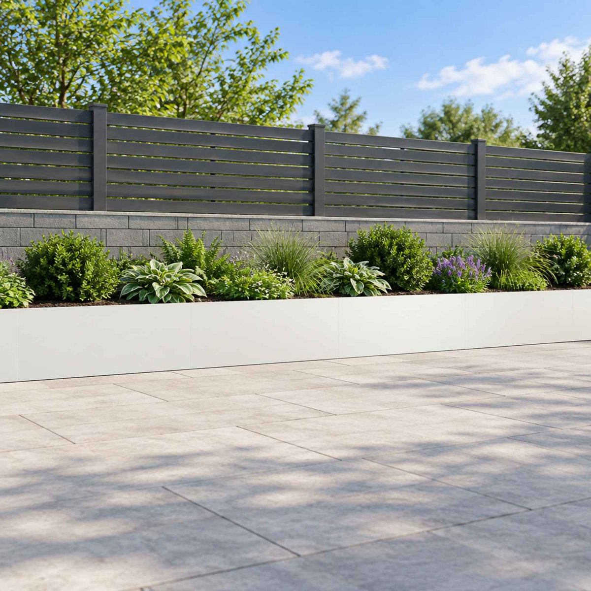 Retaining Wall 4 pcs 100 x 12 x 40 cm Steel White