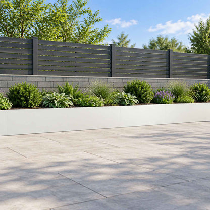 Retaining Wall 4 pcs 100 x 12 x 40 cm Steel White