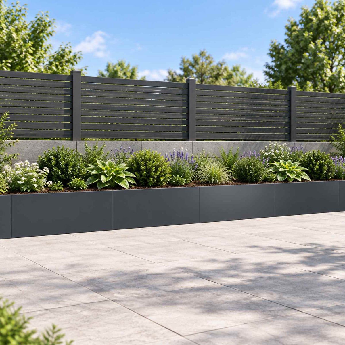 Retaining Wall 4 pcs 100 x 12 x 40 cm Steel Anthracite