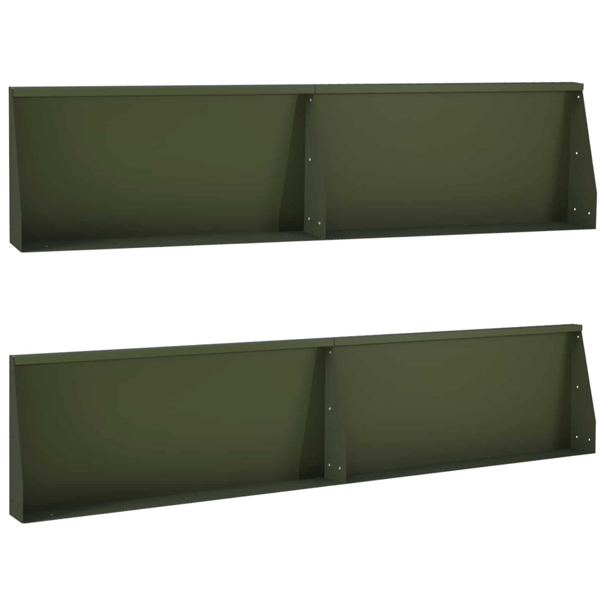 Retaining Wall 4 pcs 100 x 12 x 40 cm Steel Olive Green