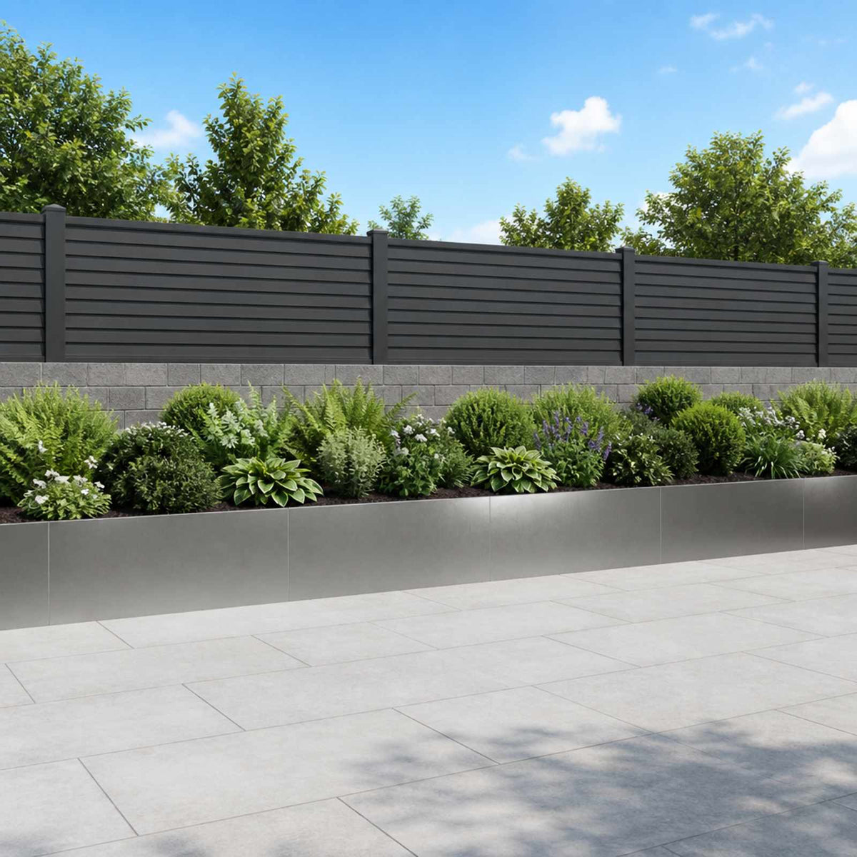 Retaining Wall 4 pcs 100 x 12 x 30 cm Stainless Steel Silver