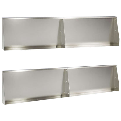 Retaining Wall 4 pcs 100 x 12 x 40 cm Stainless Steel Silver