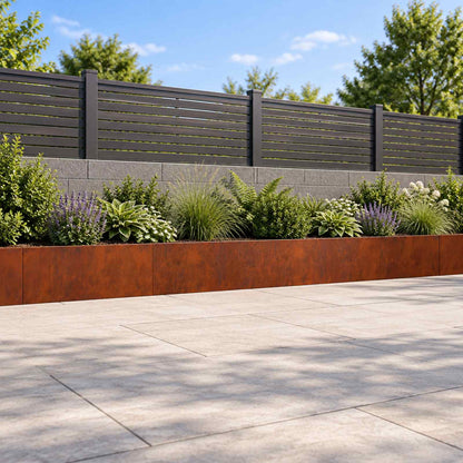 Retaining Wall 4 pcs 100 x 12 x 50 cm Weathering Steel Rusty