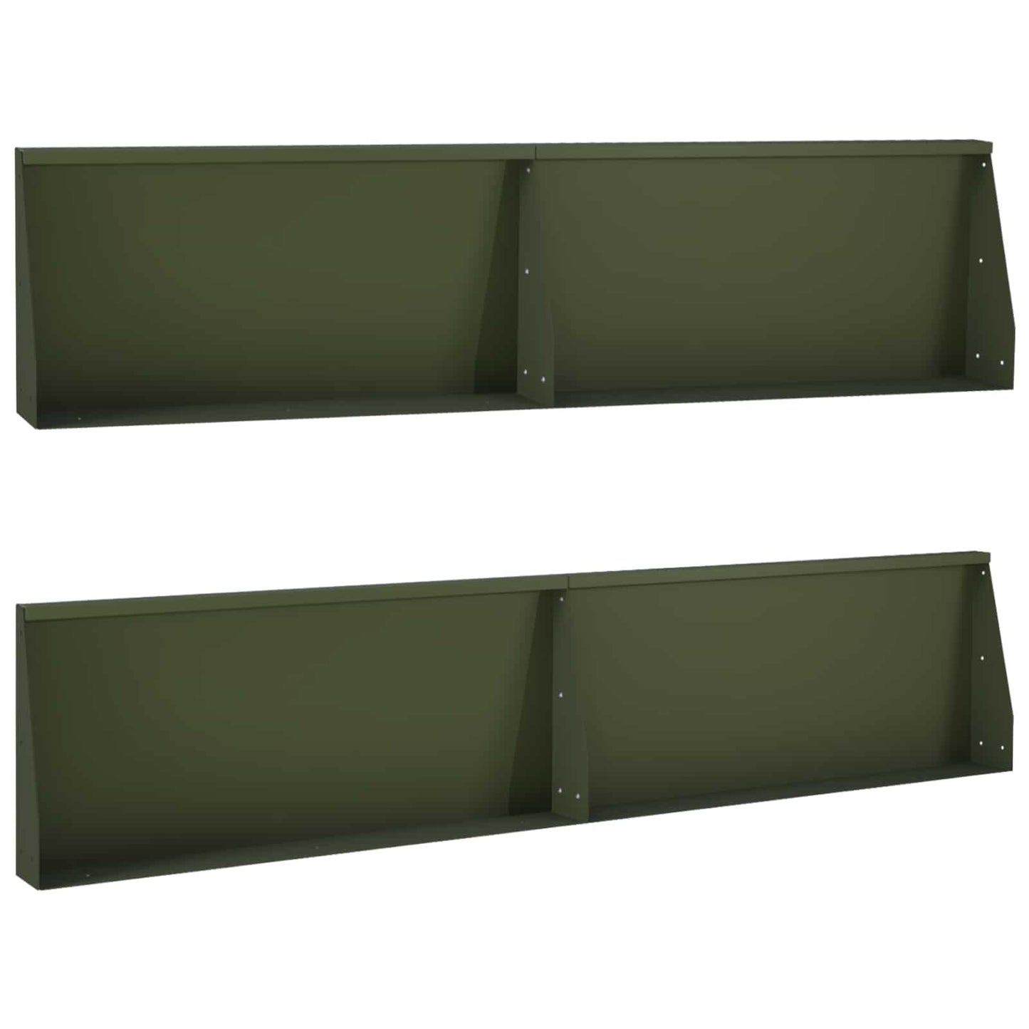 Retaining Wall 4 pcs 100 x 12 x 50 cm Steel Olive Green