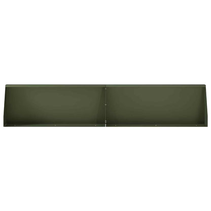 Retaining Wall 4 pcs 100 x 12 x 50 cm Steel Olive Green