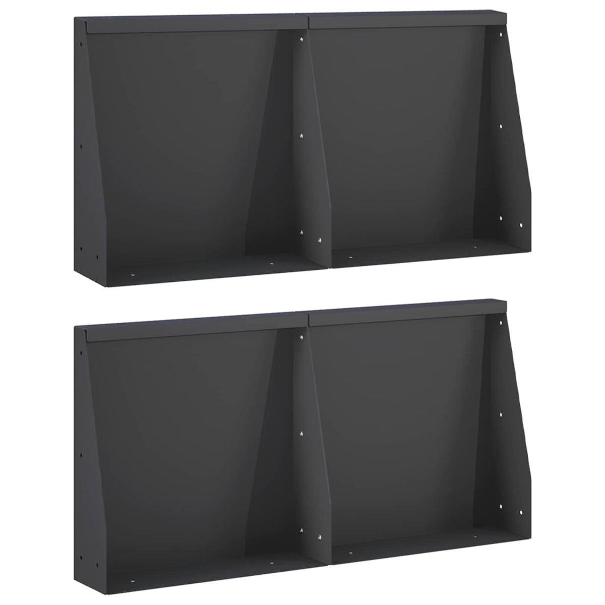 Retaining Wall 4 pcs 40 x 12 x 30 cm Steel Black