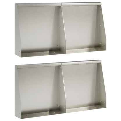 Retaining Wall 4 pcs 40 x 12 x 30 cm Stainless Steel Silver