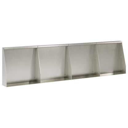 Retaining Wall 4 pcs 40 x 12 x 30 cm Stainless Steel Silver